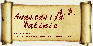 Anastasija Malinić vizit kartica